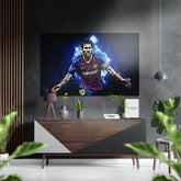 Messi Brushed Aluminium Dibond Wall Art.